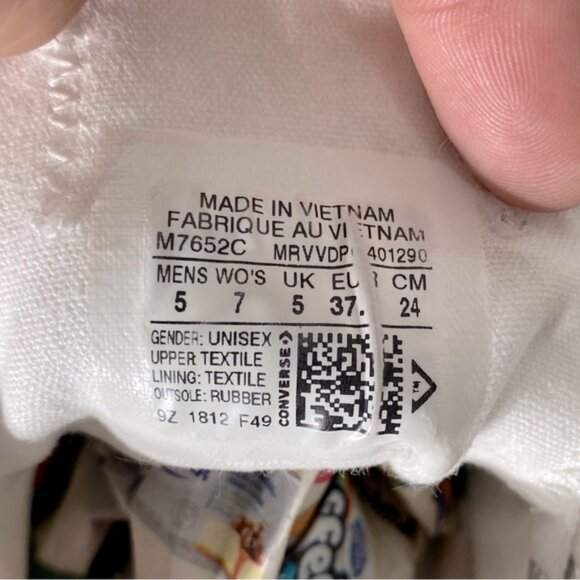 Converse Unisex White With Red Trim Lace Up Low Top Sneakers 7 - Picture 7 of 12